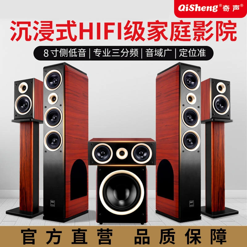 Qisheng/奇声全景声家庭影院DTS杜比双解码5.1功放低音炮音箱套装