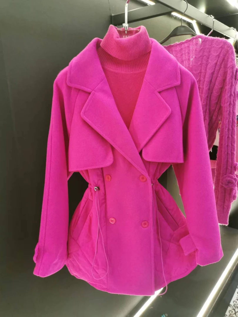 【BASSIRIANA】洋气衣服女设计师时尚收腰加厚女款羊毛外套211551