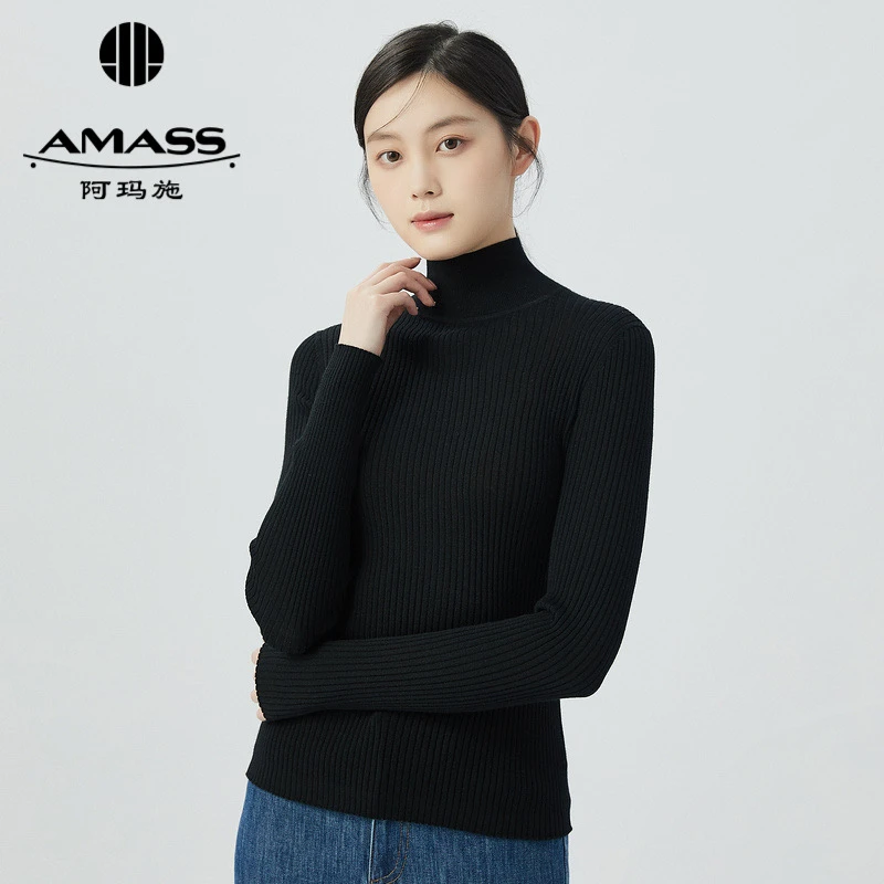 AMASS/阿玛施净面修身高领套头百搭羊毛针织长袖打底衫女 5399640
