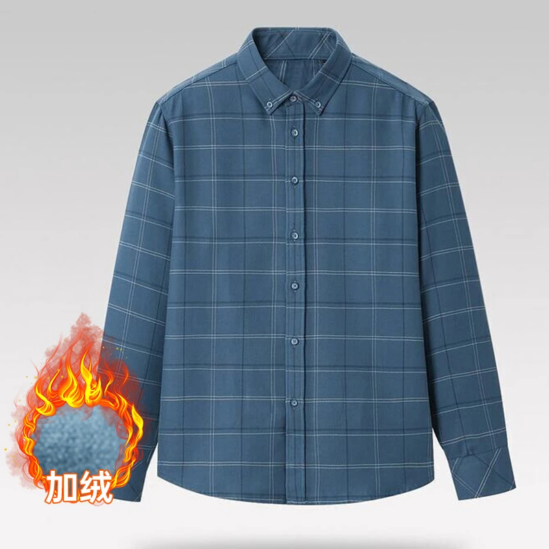 门店278！一件定两件！加厚保暖格子百搭男士衬衣D1M00900-挂