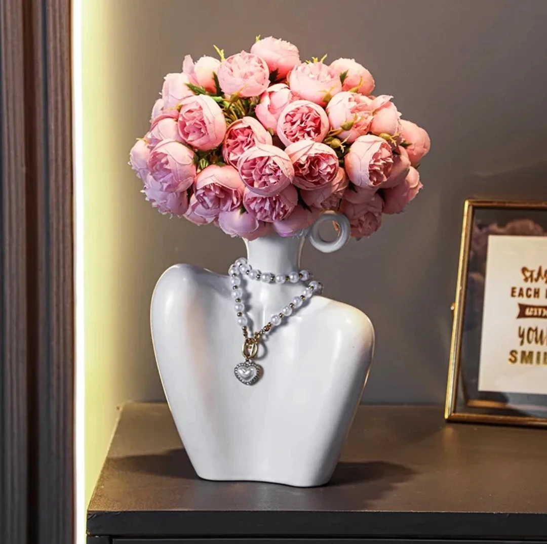 高级感创意人体造型艺术花瓶客厅插花花器家居酒柜装饰品小众摆件