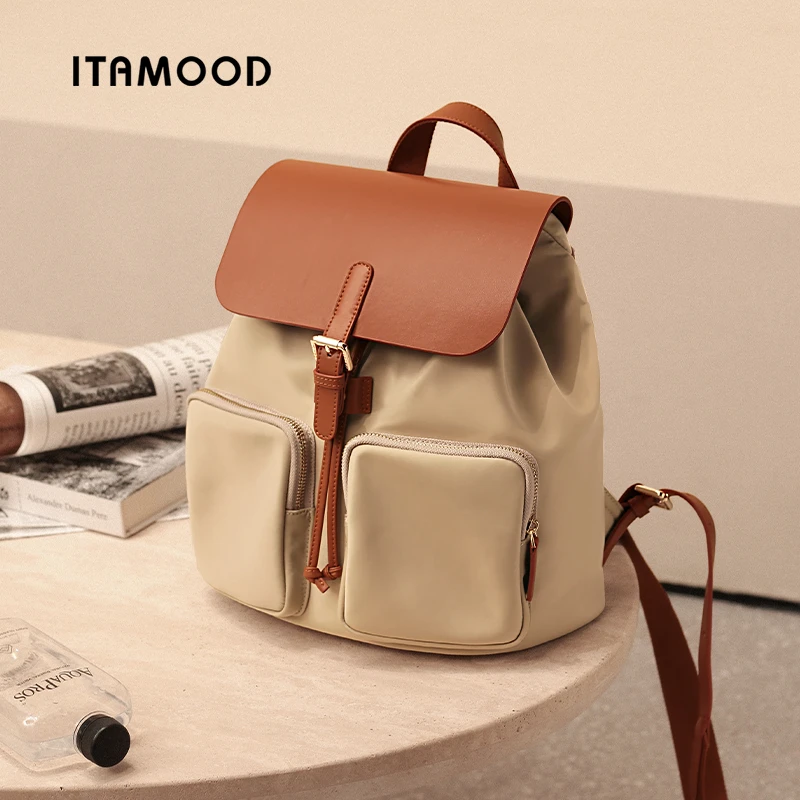 上班通勤休闲背包2025新款出门大容量旅游轻便双肩包帆布包女