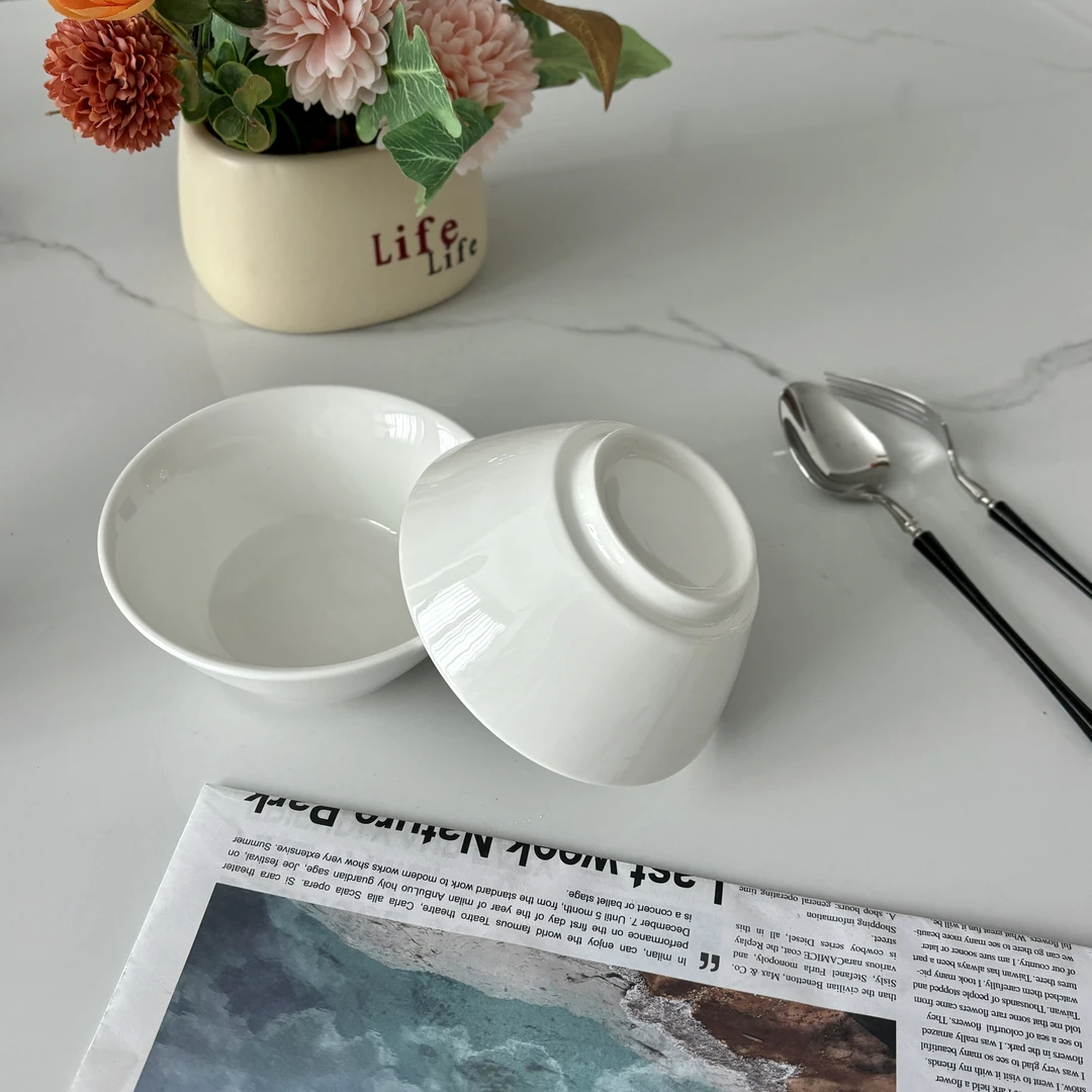 4.75寸饭碗（斗笠款）白色陶瓷米饭小碗