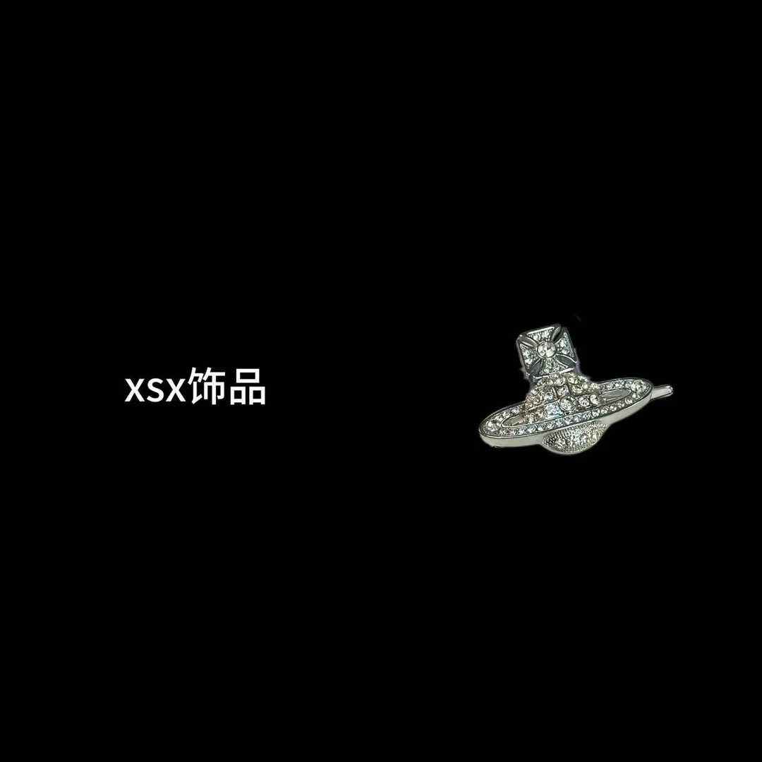 铜合金合成锆石胸针 满锆石钻闪钻胸针星球元素轻奢高级感百搭