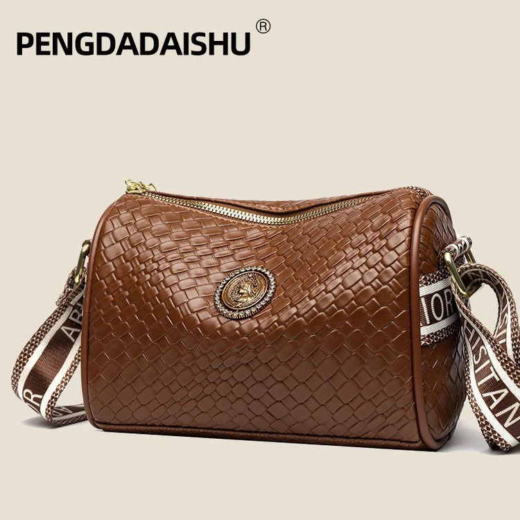 时尚枕头包女士百搭单肩休闲腋下简约波士顿鳄鱼纹小众肩包菱格