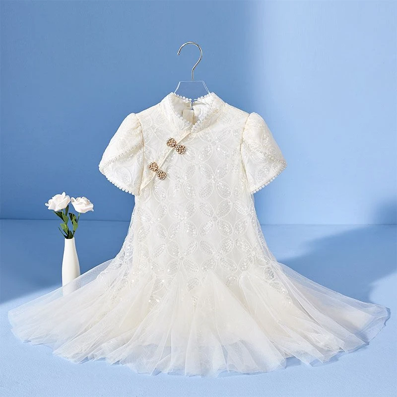 女童旗袍连衣裙夏装2024新款儿童气质复古新中式淑女中国风公主裙