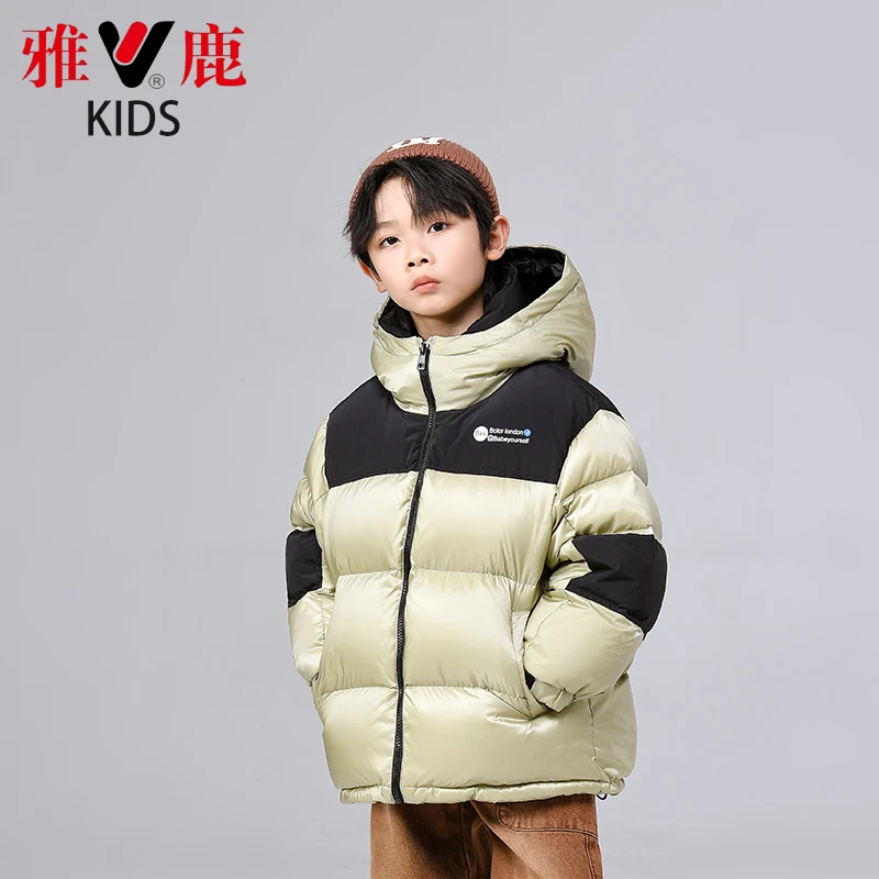 【ZJ】雅鹿童装2023新款韩版儿童羽绒服男女童加厚白鸭绒中大童冬季