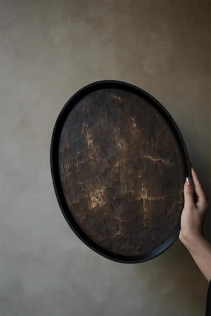 赤具茶盘茶室家用木质器具 复古风干湿泡台漆器茶具