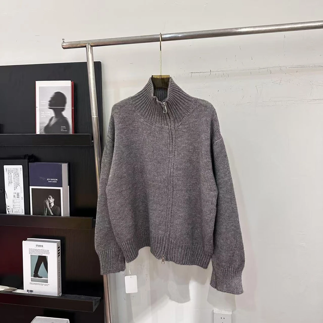 【ARONG阿荣家】侧拉链毛衣248516-灰色-F