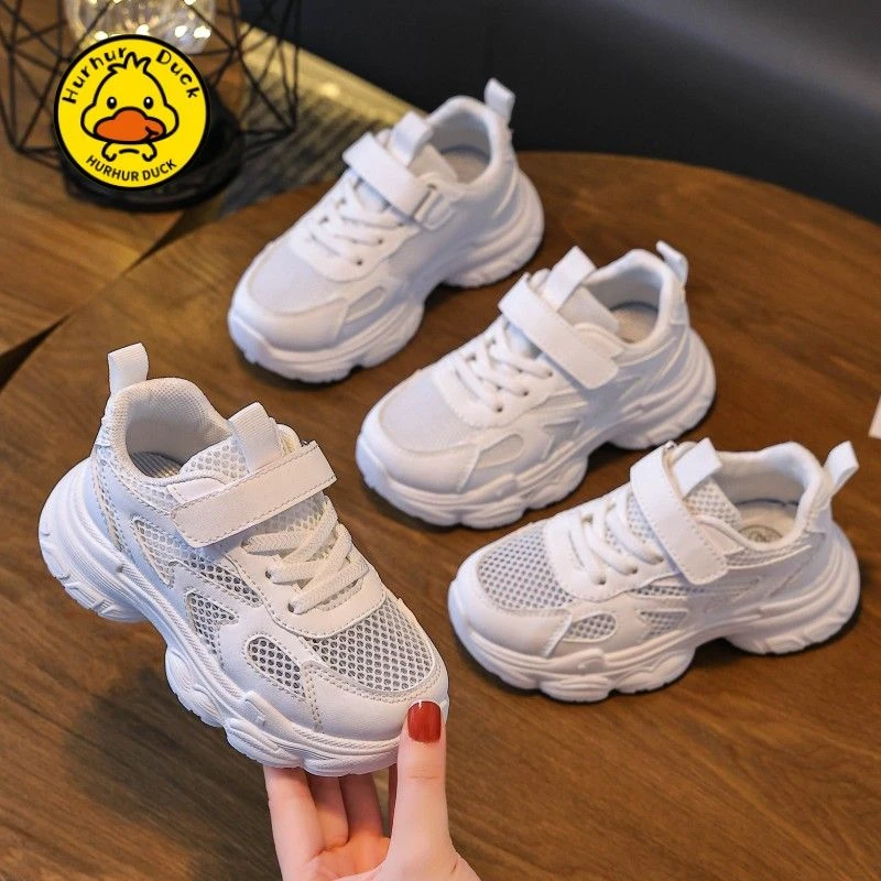 2025鞋子女童运动鞋透气新款儿童网面男童夏季跑步中大童小白鞋