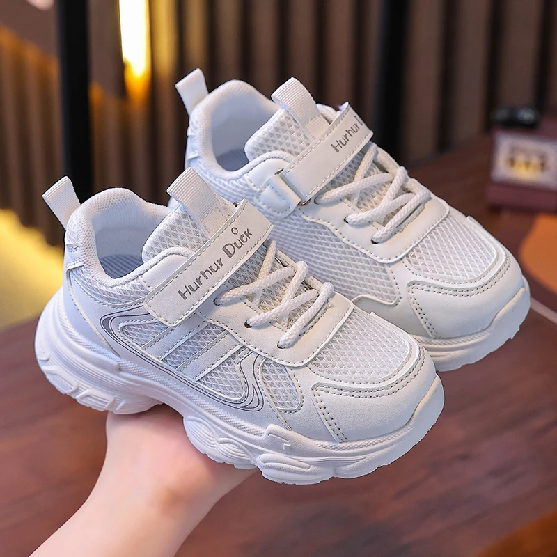 儿童小白鞋女2025春秋新款女童运动鞋网鞋老爹鞋跑步鞋夏休闲软底