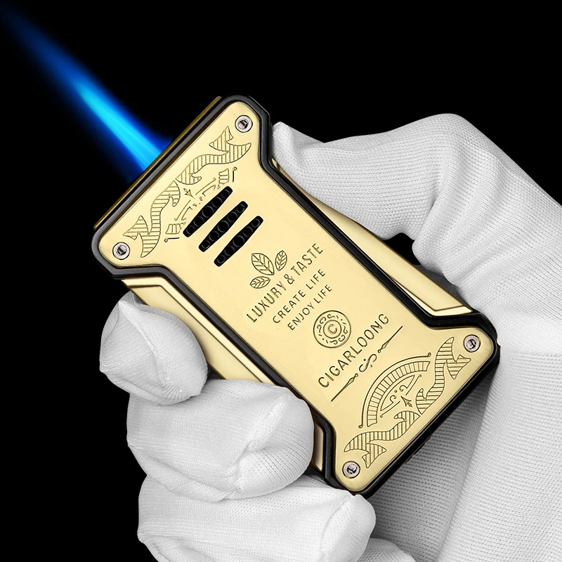 CIGARLOONG茄龙雪茄打火机防风直冲打火机金属雪茄点烟器礼盒装
