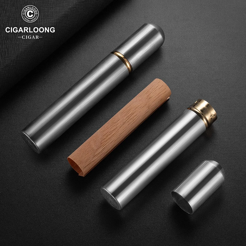 CIGARLOONG茄龙雪茄管铝合金雪茄密封锁湿便捷保湿雪茄管CT-24DS