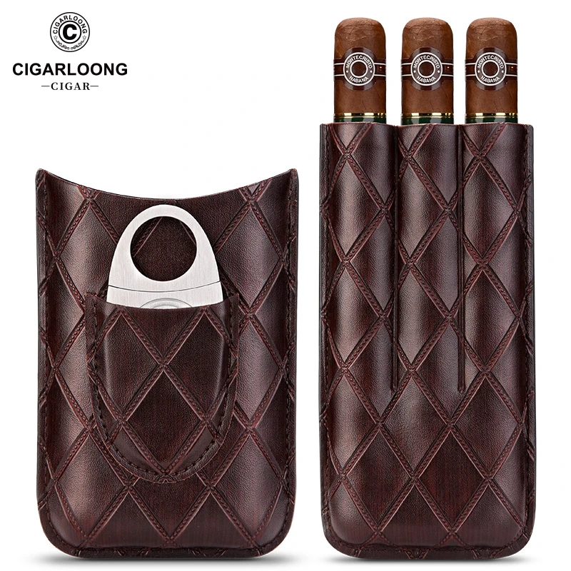 CIGARLOONG茄龙雪茄套便携烟盒雪茄进口三支工具套装CLH-21LP1