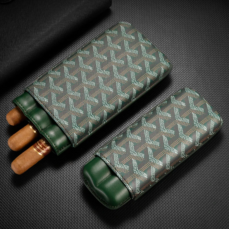 CIGARLOONG茄龙雪茄套牛皮革便携雪茄保湿套2支3支装CLH-23CX1