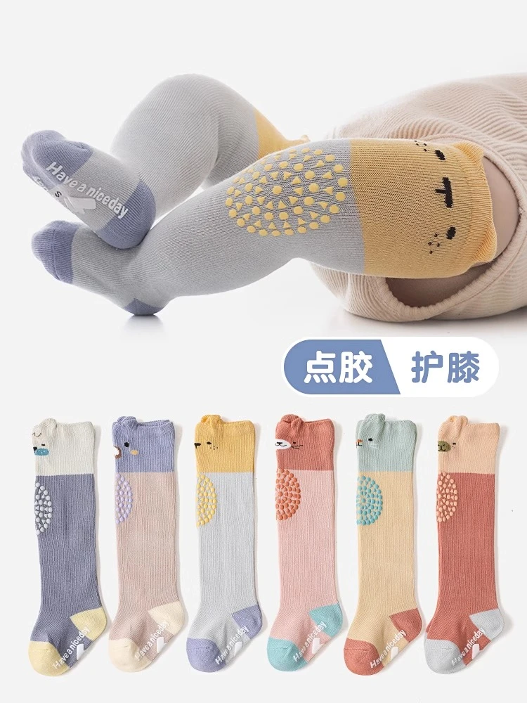 555新生婴儿长筒袜子春秋款棉过膝不勒腿宝宝防滑秋冬季高筒袜