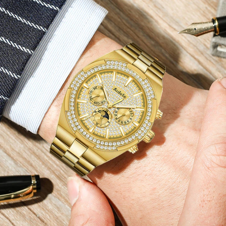 A-男士高档奢华多功能潮流金色男气质全自动机械手表-A8103-1