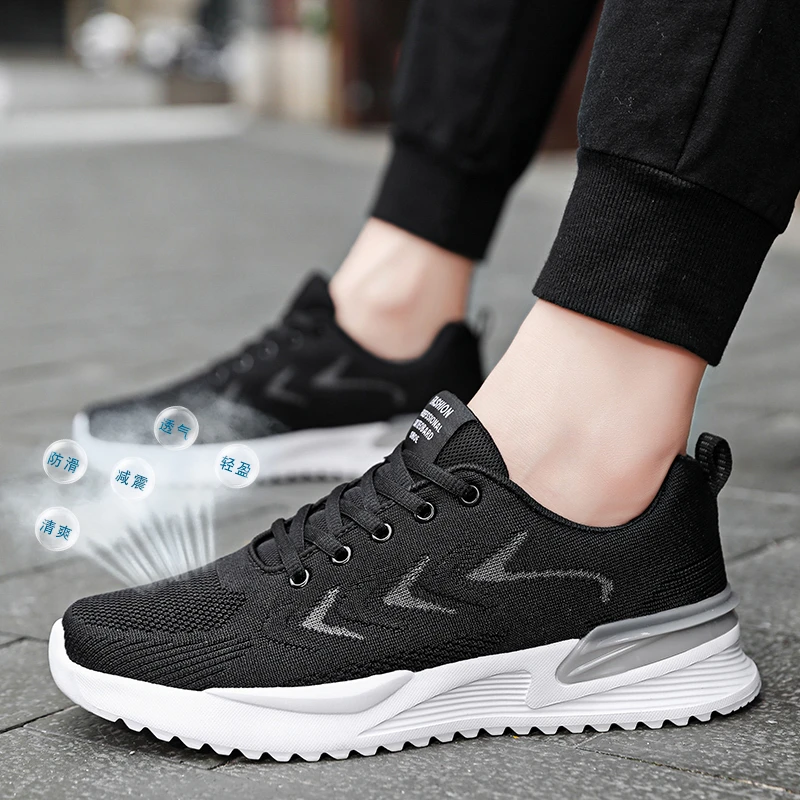 春季新品男士休闲鞋耐磨透气轻便跑步鞋软底防滑防臭百搭潮鞋