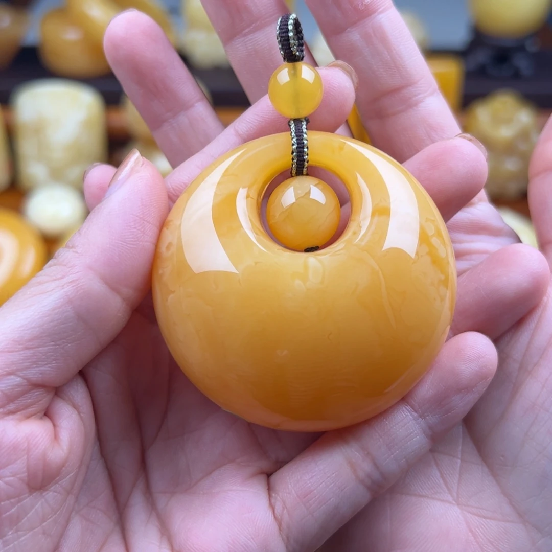 琥珀颈饰未镶嵌纯天然琥珀蜜蜡无优化