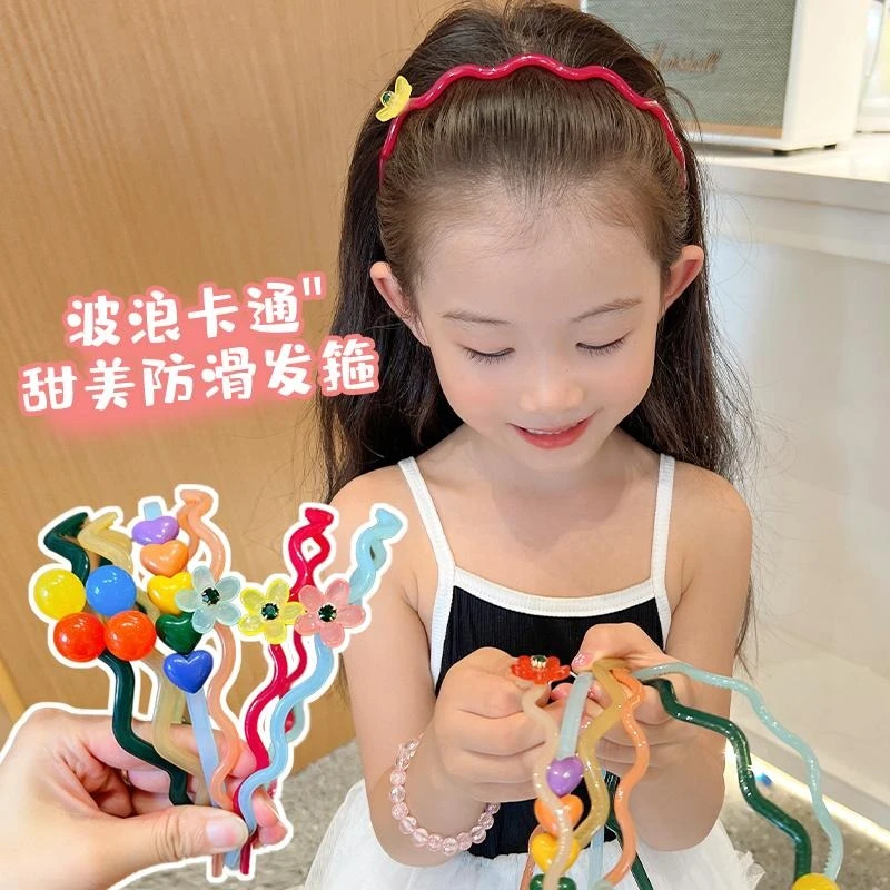 2023新款儿童防滑带齿发箍可爱女孩刘海碎发头箍头饰女童糖果发饰