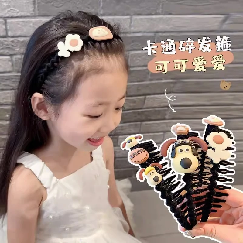 儿童奶咖卡通时尚发箍女童可爱头箍不勒头小女孩公主头饰碎发卡梳