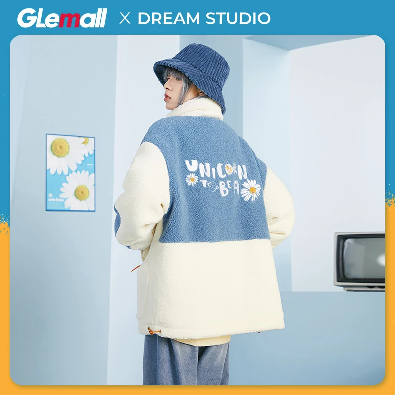 【森马-奥特莱斯】Glemall刺绣羊羔绒外套情侣棉服ZA-1A174202798