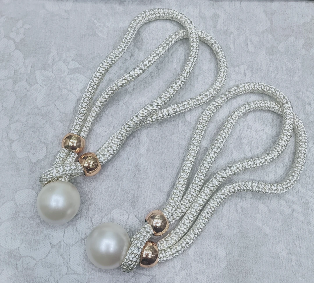 轻奢高档珍珠窗帘绑带一对装客厅扣环绑扎束带装饰配件绑绳挂钩