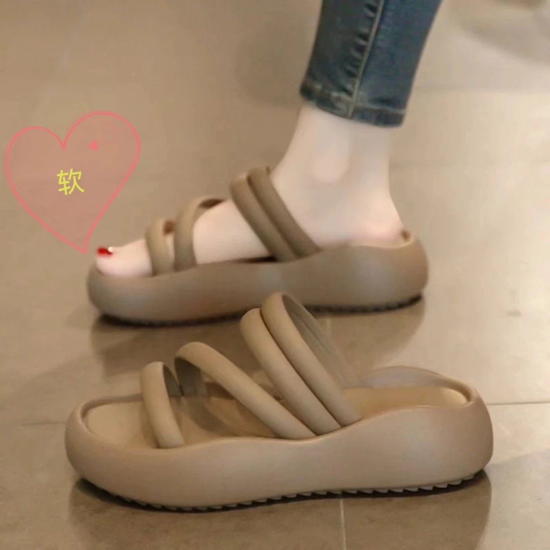 拖鞋夏季百搭2024新款厚底凉鞋时尚女踩屎感一字拖仙女风夏季女鞋