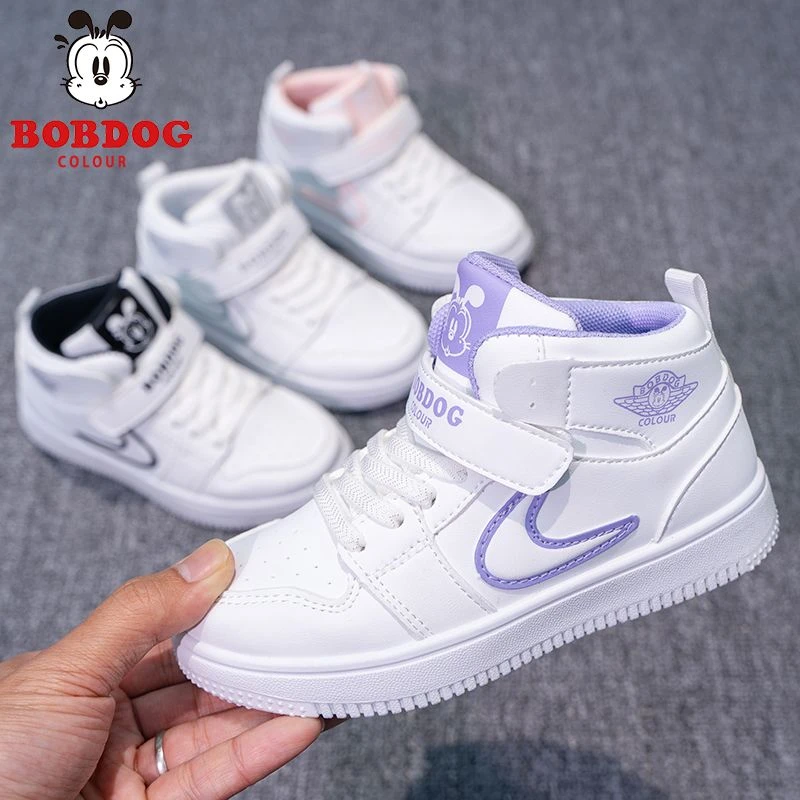 BOBDOG COLOUR/巴布豆卡乐儿童小白鞋春季新款单鞋女童板鞋
