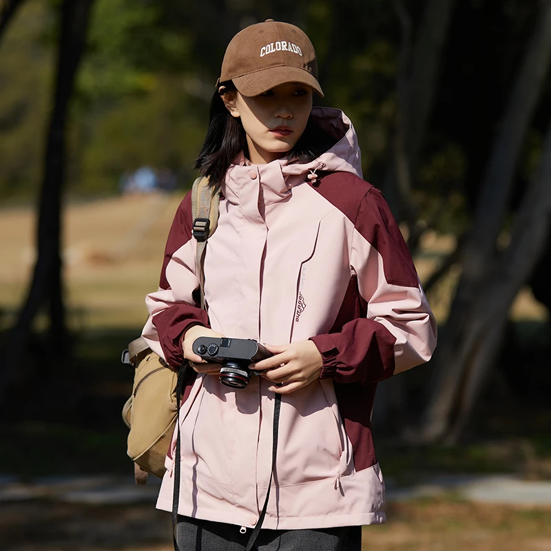 冲锋衣外套女春秋新款潮牌单层薄款户外运动防风防水旅游登山服男