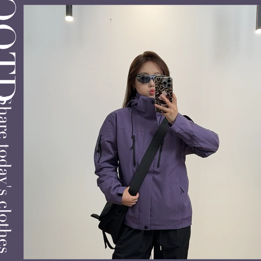 三合一新款石墨烯秋冬冲锋衣防风防水户外休闲时尚旅游登山服外套