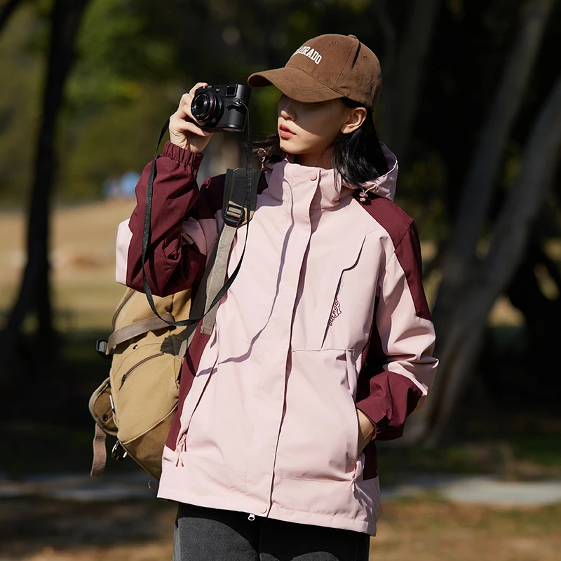 秋冬新款男女情侣三合一冲锋衣可拆卸银狐绒内胆户外防风防水外套