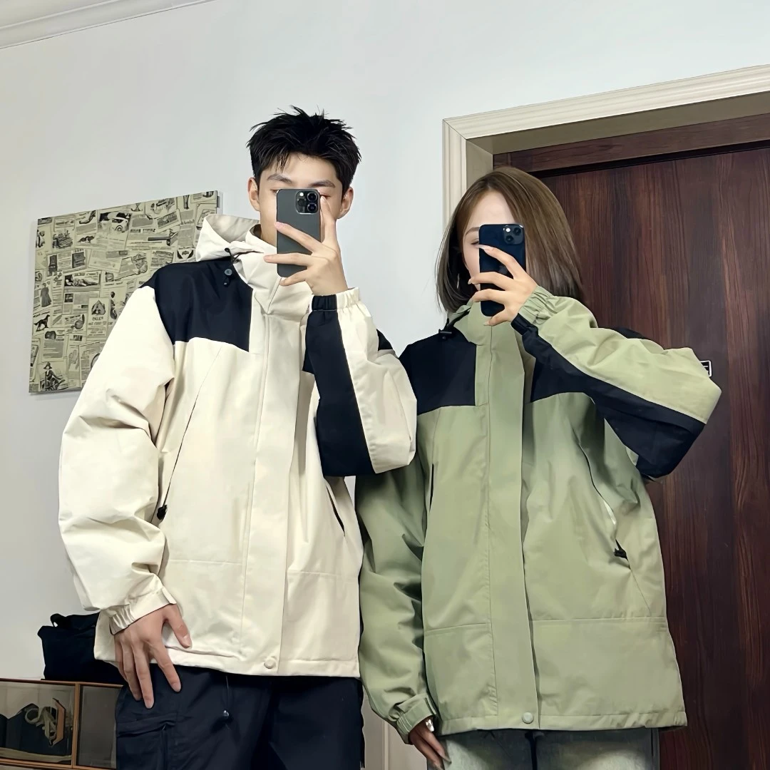 北家冲锋衣春秋三合一户外服情侣登山服可拆卸男女装防水运动外套