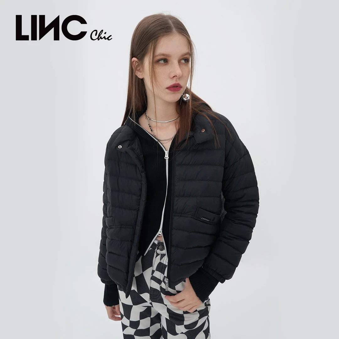 LINC金羽杰经典炫彩轻暖短款轻薄白鸭绒羽绒服女外套女Y22801355