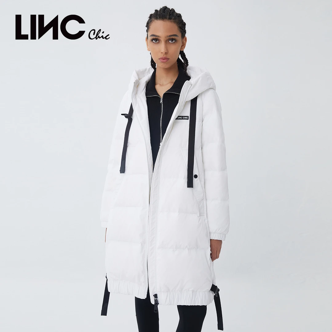 LINCCHIC轻机能感中长款羽绒服女轻羽绒Y21808214