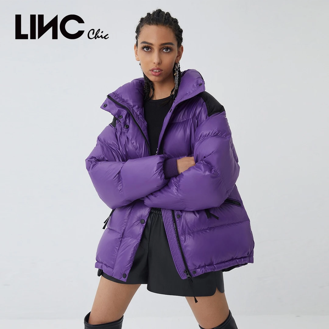 LINC金羽杰羽绒服女经典百搭短款加厚面包服羽绒服女Y21802231