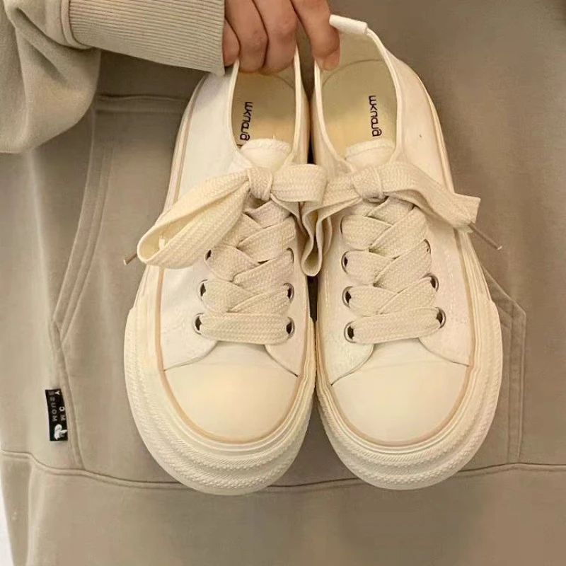 云岭茉莉 厚底ins韩版复古休闲百搭帆布鞋796（偏小半码）