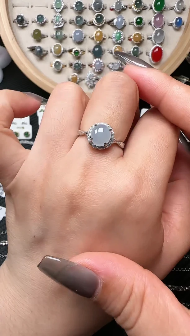 【闪购商品】翡翠戒指银S925镶嵌戒指30