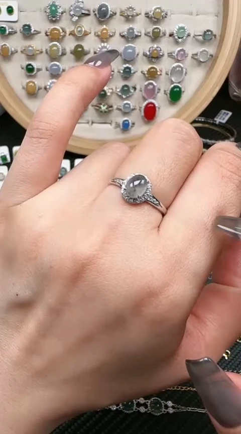 【闪购商品】翡翠戒指银S925镶嵌戒指01