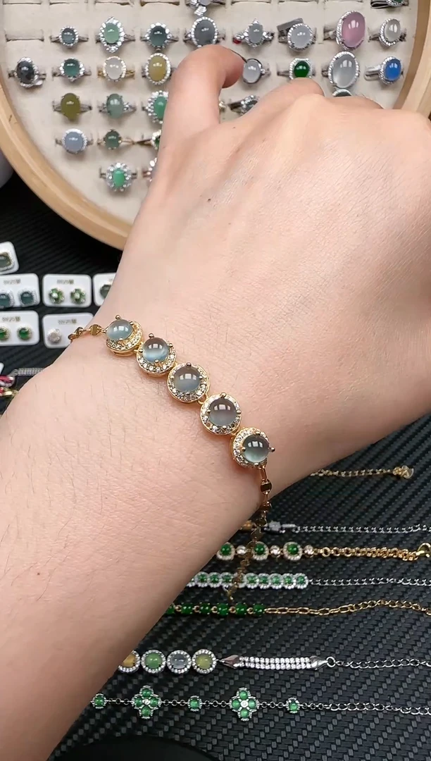 【闪购商品】翡翠手链银S925镶嵌手链01