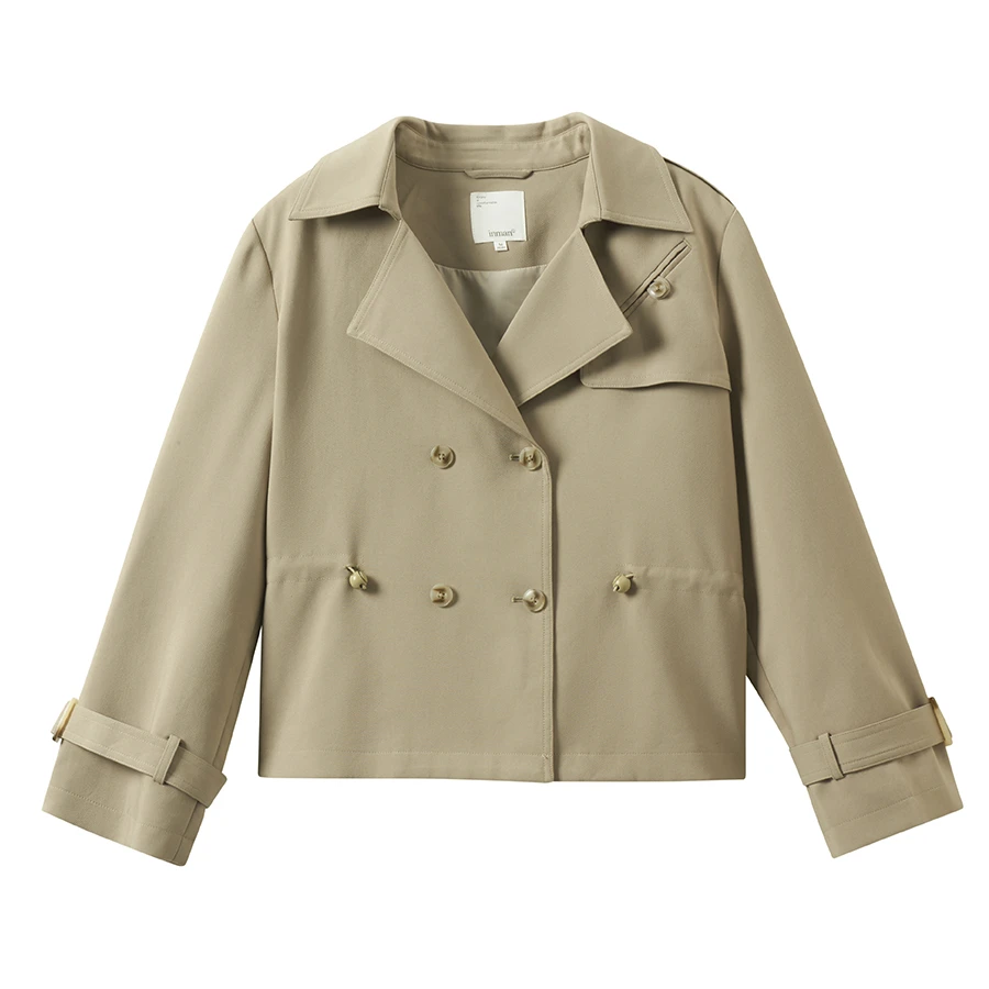 【商城同款】茵曼2024春季女装短休闲长袖显瘦口袋早短外套