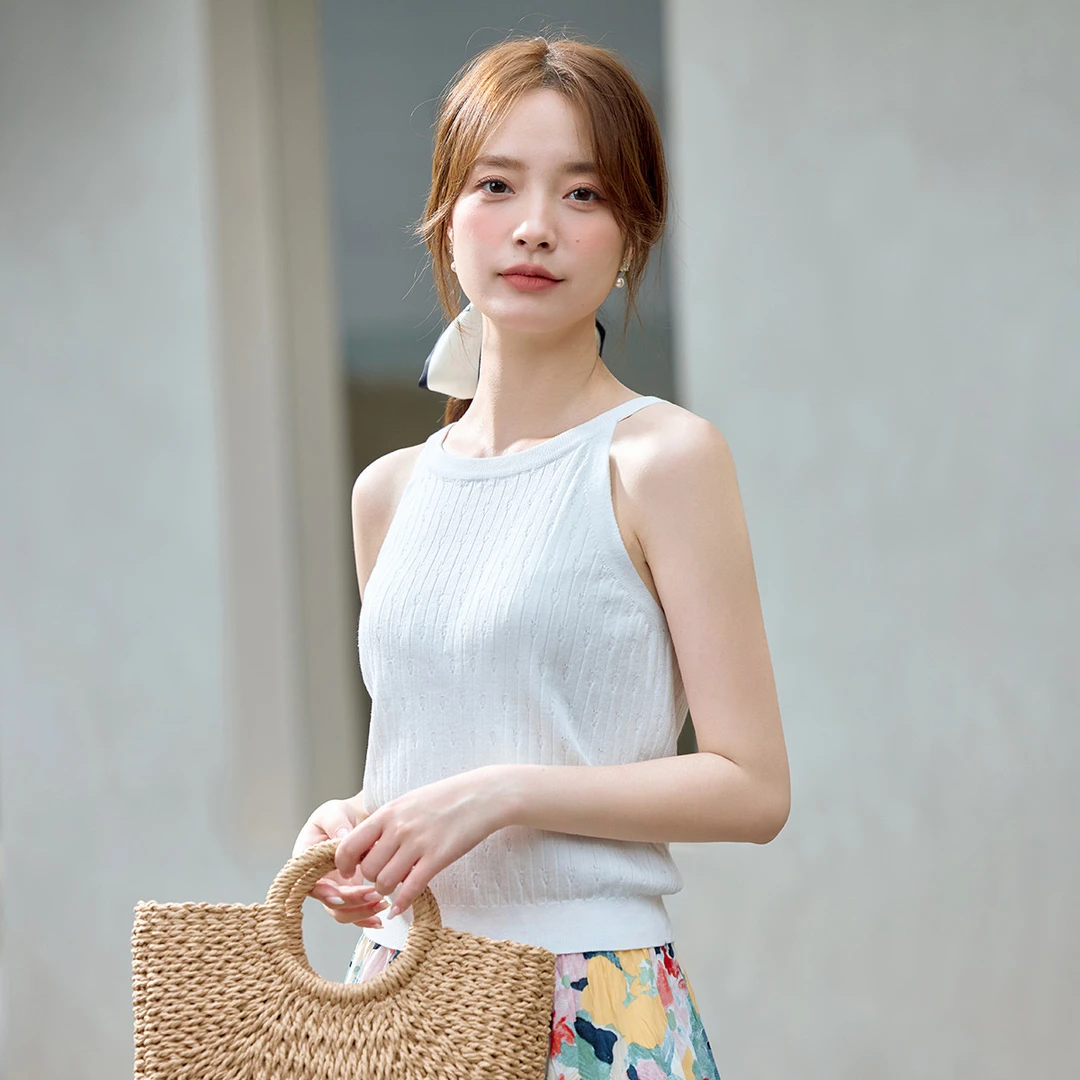 【双12提前购】茵曼夏季时尚冰丝薄款针织背心百搭休闲百搭吊带上
