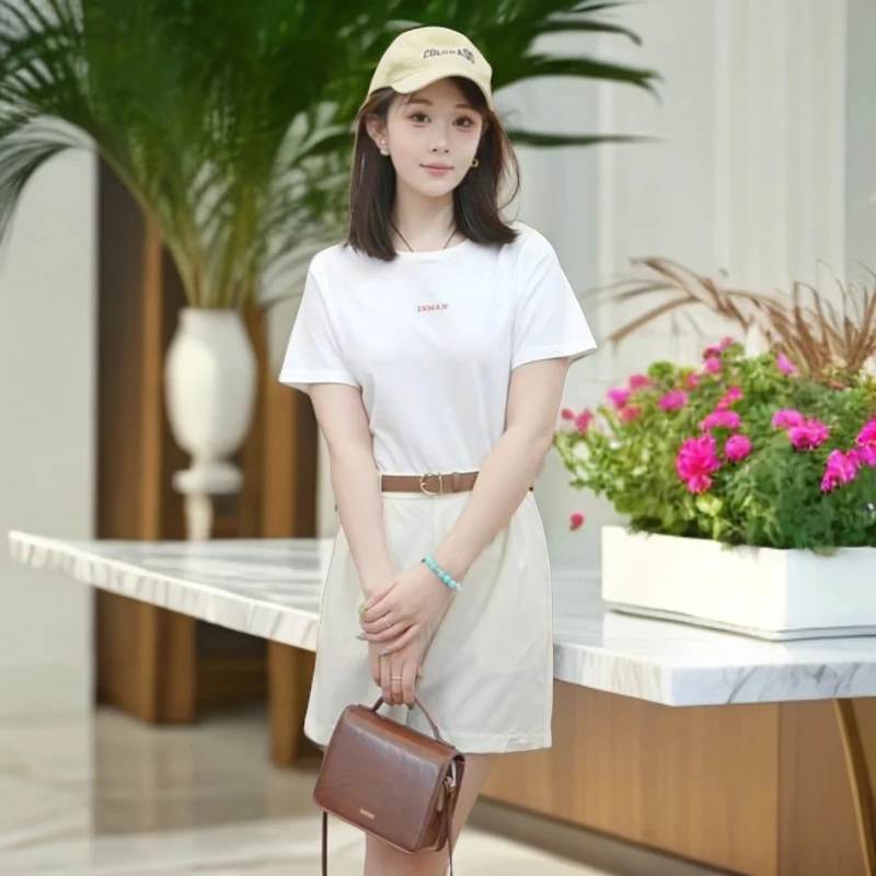 【七夕浪漫】 茵曼夏装新品T恤时尚百搭女款夏季简约休闲显瘦清凉感