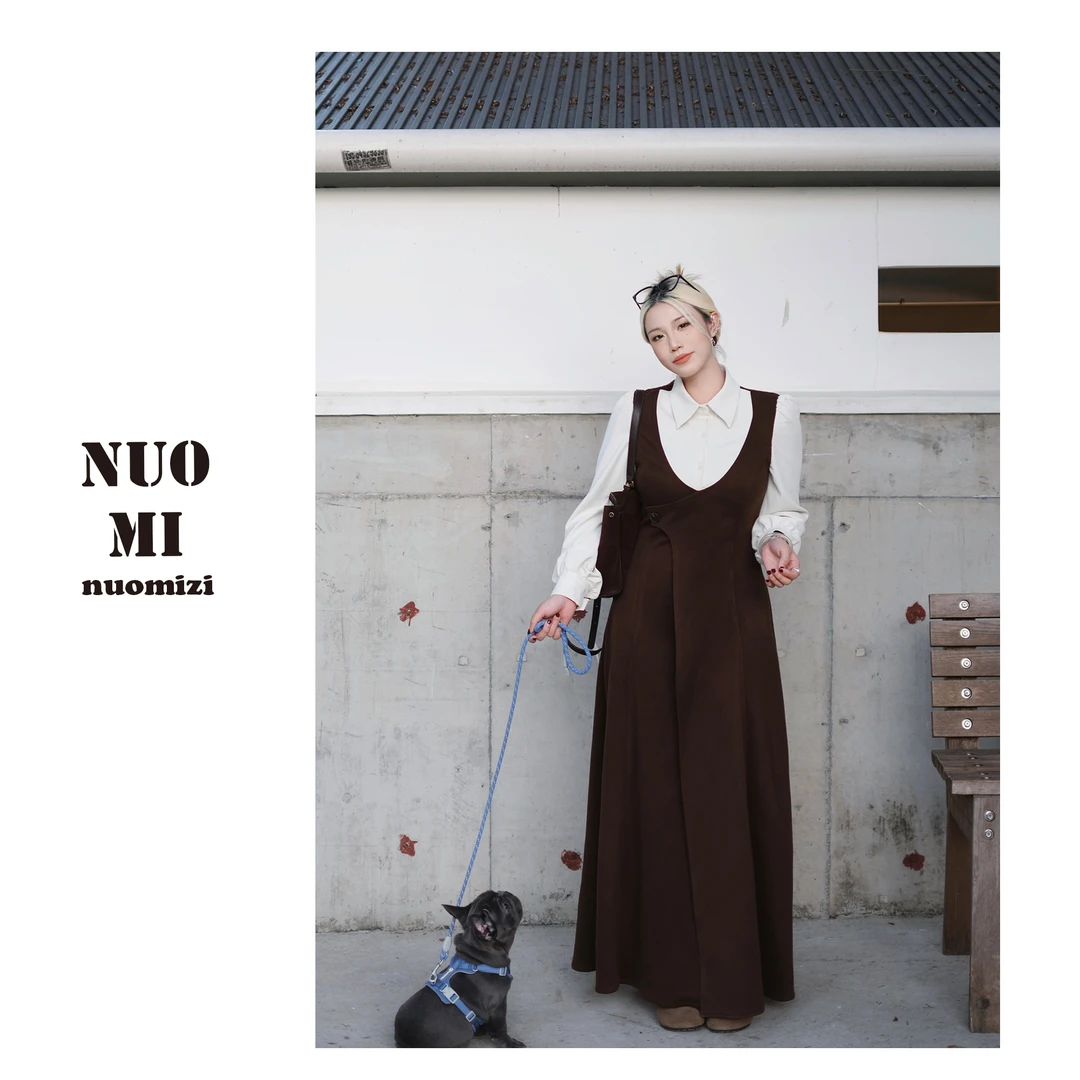 ZOZ糯米子[布拉格]假两件学院风连衣裙女秋冬季显瘦拼接裙子女