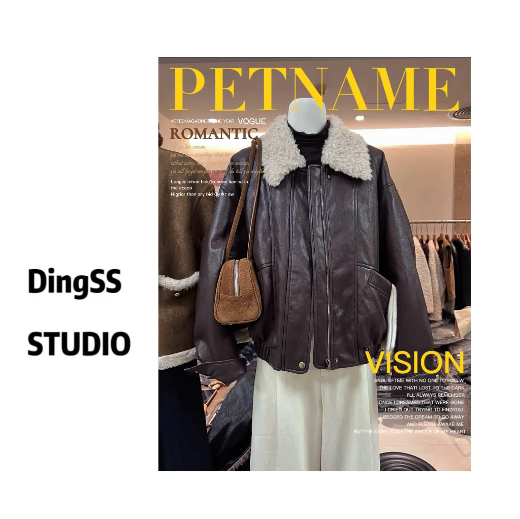 【珊珊推荐】店主自留韩ins冬季百搭保暖翻领拉链质感外套