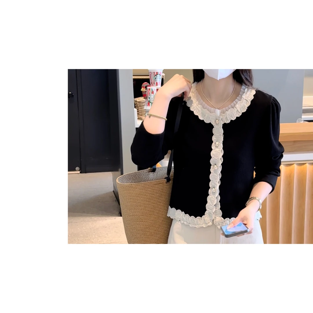 BK STUDIO 法式蕾丝花边新款时尚内搭上衣