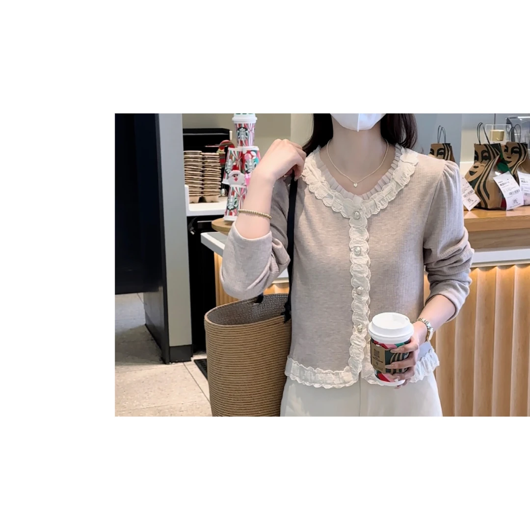 BK STUDIO 法式蕾丝花边新款时尚内搭上衣
