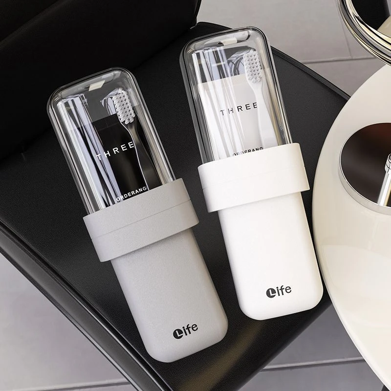刷牙漱口杯旅行简约牙具收纳盒学生便携式情侣电动牙刷套盒洗漱杯