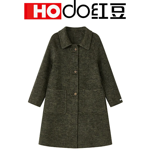 红豆 2025冬季新款中长款保暖羊绒大衣外套HEY106