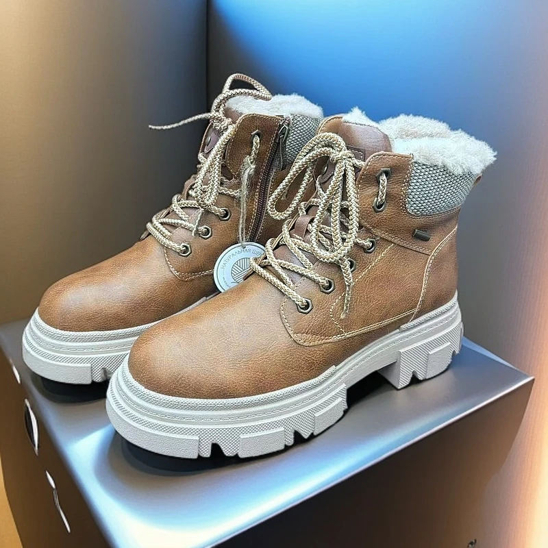 【新疆包邮】休闲冬季男女保暖加绒加厚马丁靴